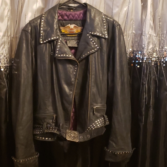 Ladies genuine leather Harley Davidson riding jack - Picture 3 of 7